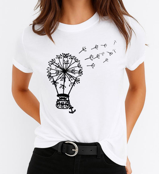 Tricou dama din bumbac 100% Black Papadie