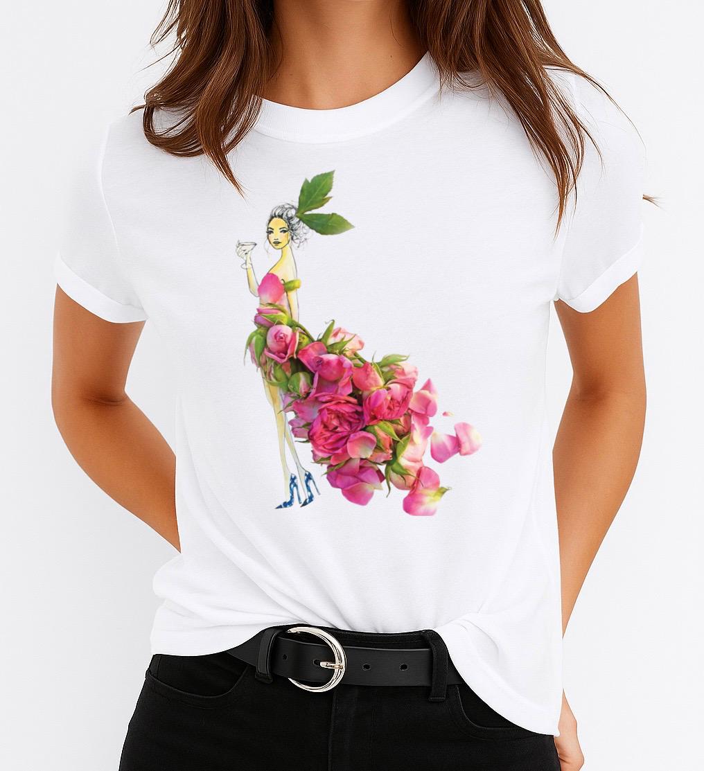 Tricou dama din bumbac 100% Multicolor Dress 5