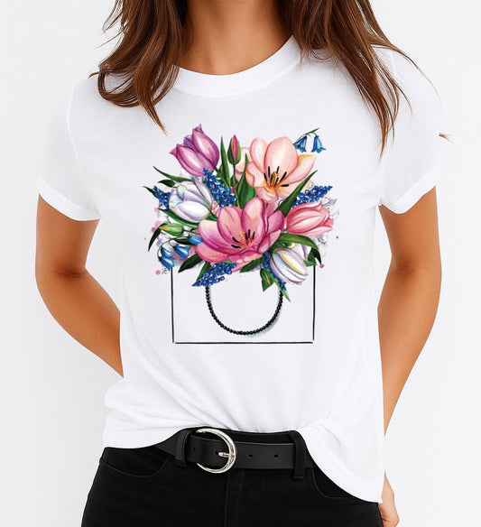 Tricou dama din bumbac 100% Flower Bag
