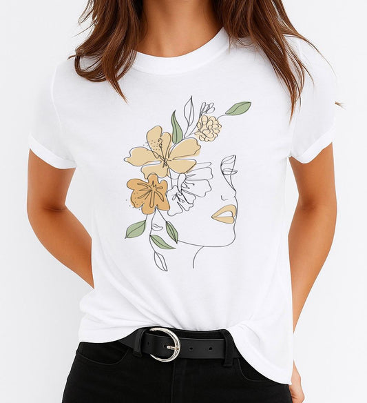 Tricou dama din bumbac 100% Girl Flower 3