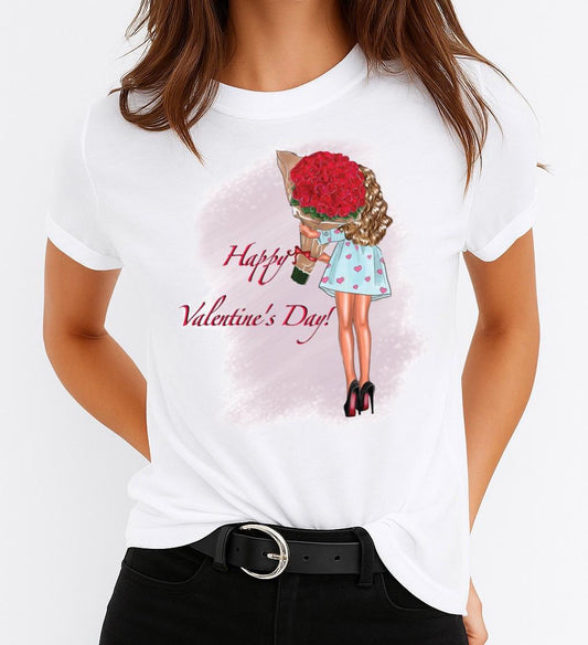 Tricou dama din bumbac 100% Happy V Day