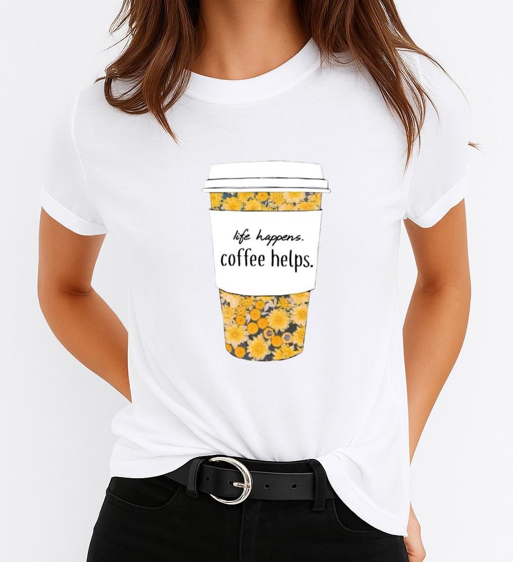 Tricou dama din bumbac 100% Coffee Helps