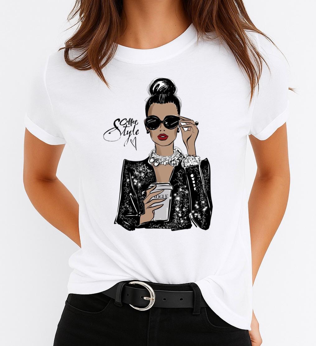 Tricou dama din bumbac 100% Coffee Style