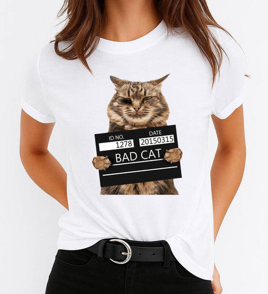 Tricou din bumbac 100% Bad Cat