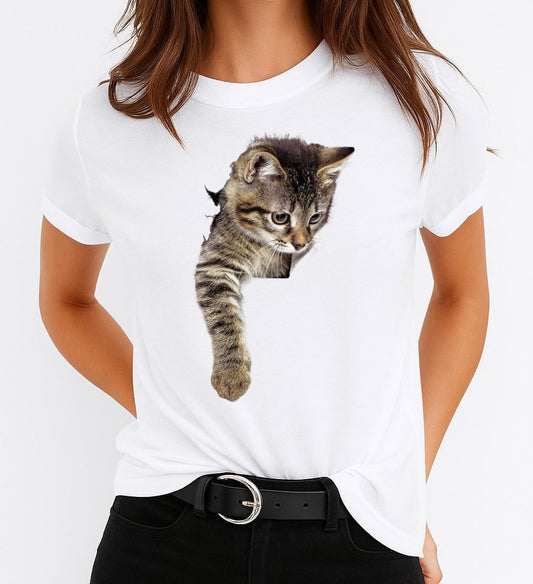Tricou dama din bumbac 100% Cat