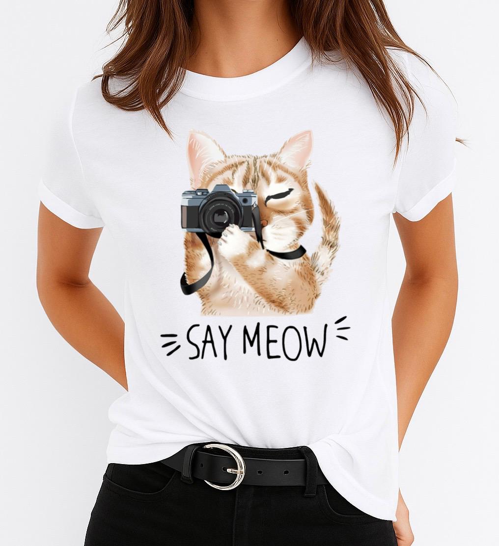 Tricou dama din bumbac 100% Say meow