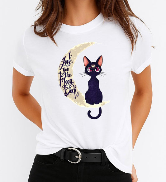 Tricou dama din bumbac 100% Pisica Luna