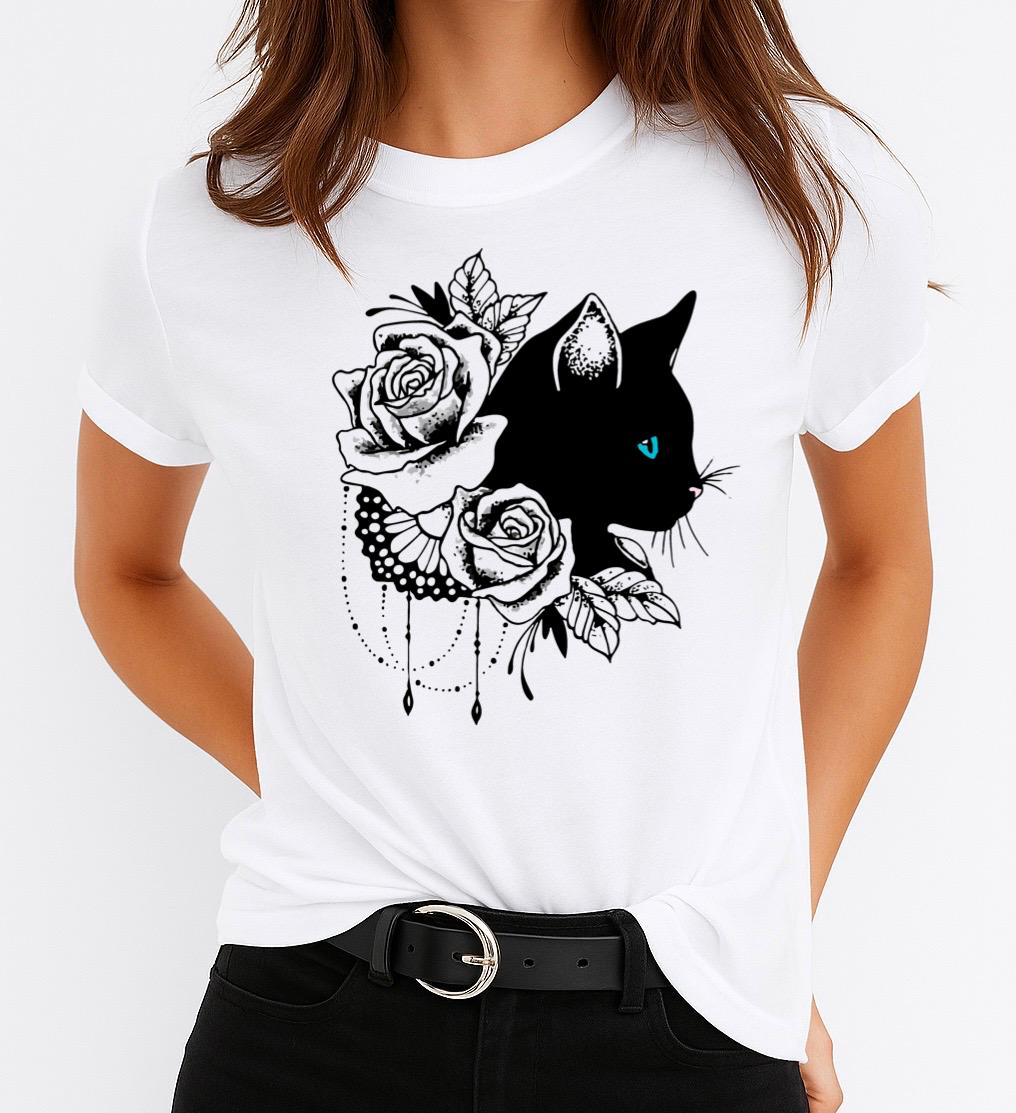 Tricou din bumbac 100% Black Cat