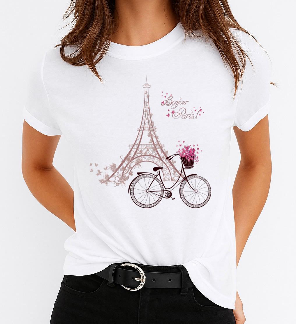 Tricou dama din bumbac 100% Bonjour Paris 2