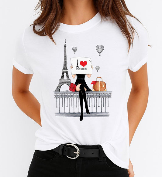 Tricou dama din bumbac 100% I Love Paris 2