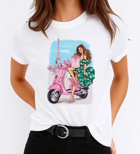 Tricou dama din bumbac 100% Pink Paris