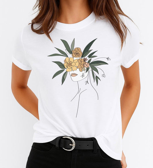 Tricou dama din bumbac 100% Flower on Head 3