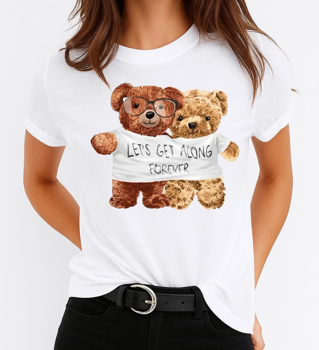 Tricou Alb Dama din Bumbac 100% - Along Forever