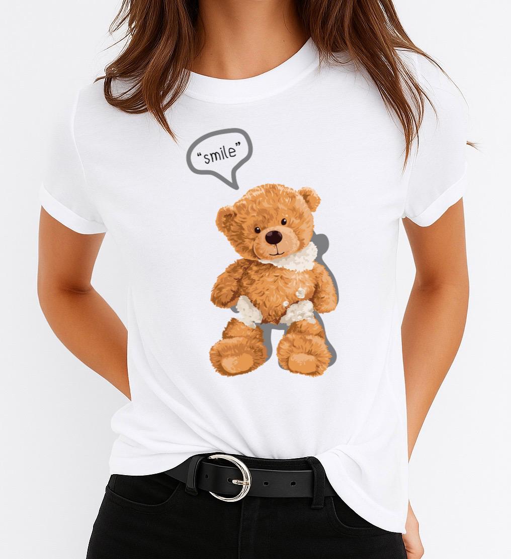 Tricou Alb Dama din Bumbac 100% - Gold