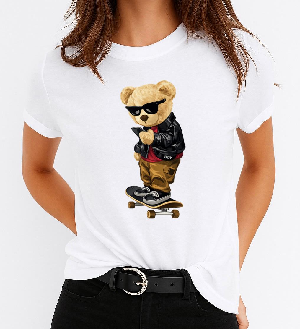 Tricou dama din bumbac 100% Text While Skating