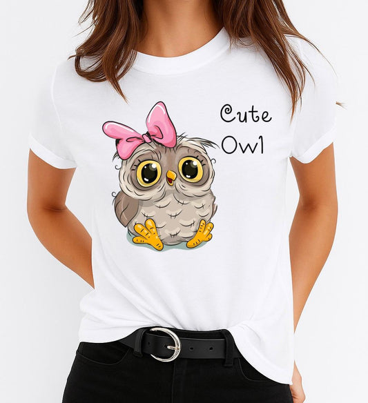 Tricou dama din bumbac 100% Cute Owl