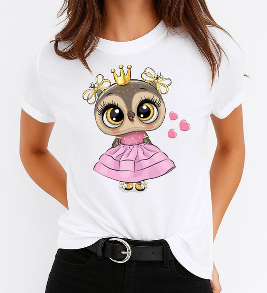 Tricou dama din bumbac 100% Pink Owl
