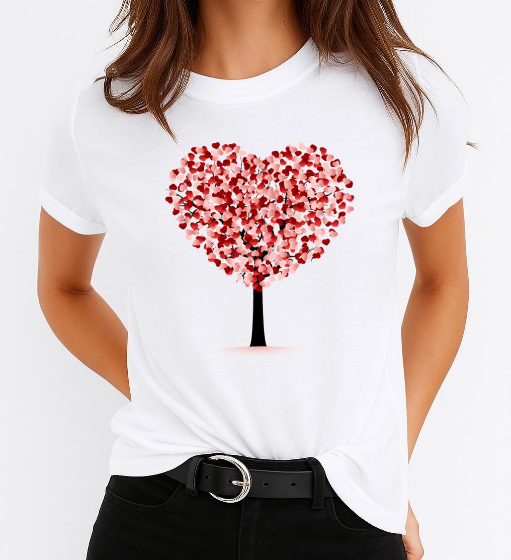 Tricou Dama Red Tree 2 – Bumbac 100%
