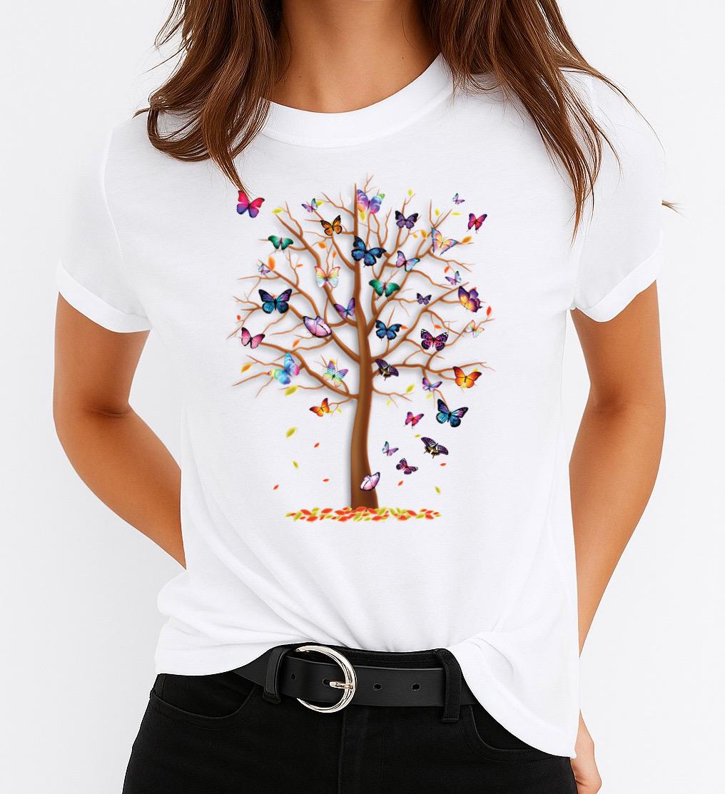 Tricou Dama Tree Multicolor – Bumbac 100%