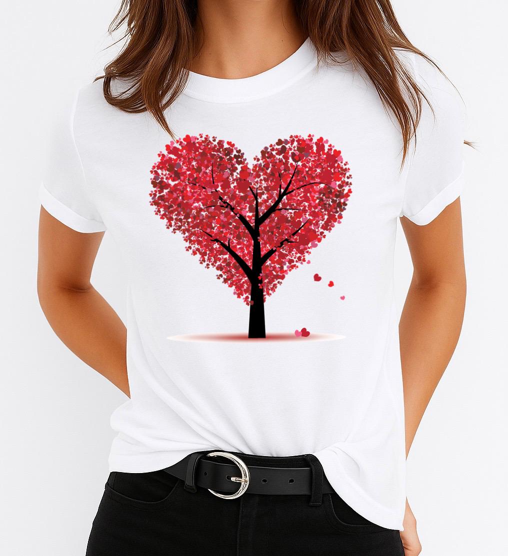 Tricou Dama Red Tree – Bumbac 100%