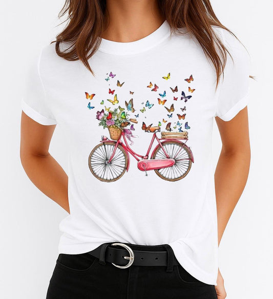 Tricou dama din bumbac 100% Bicycle Pink