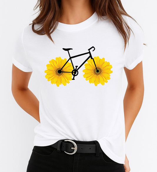 Tricou Dama Yellow Bicycle – Bumbac 100%