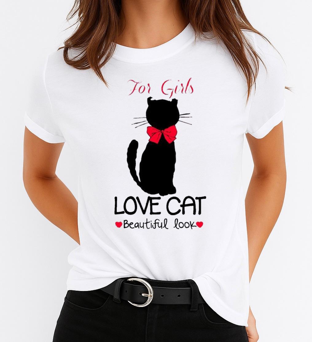 Tricou Alb Dama din Bumbac 100% - For Girls