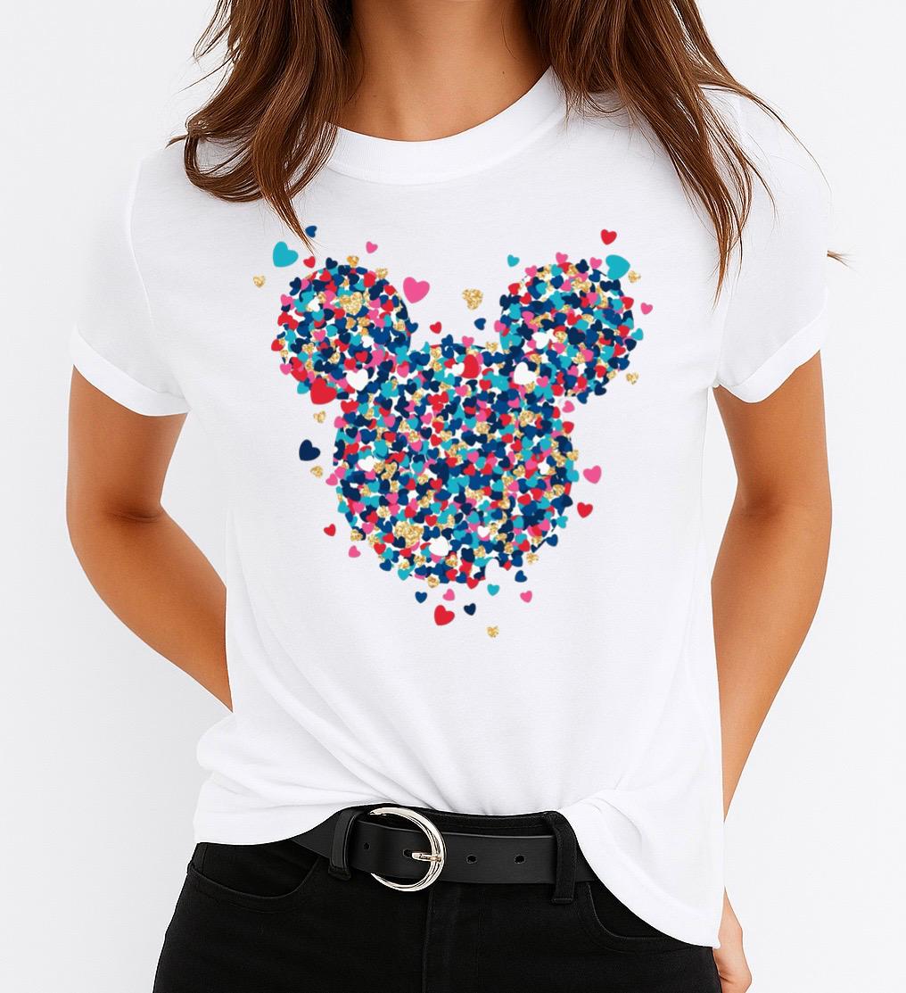 Tricou Alb Dama din Bumbac 100% - Blue Nino