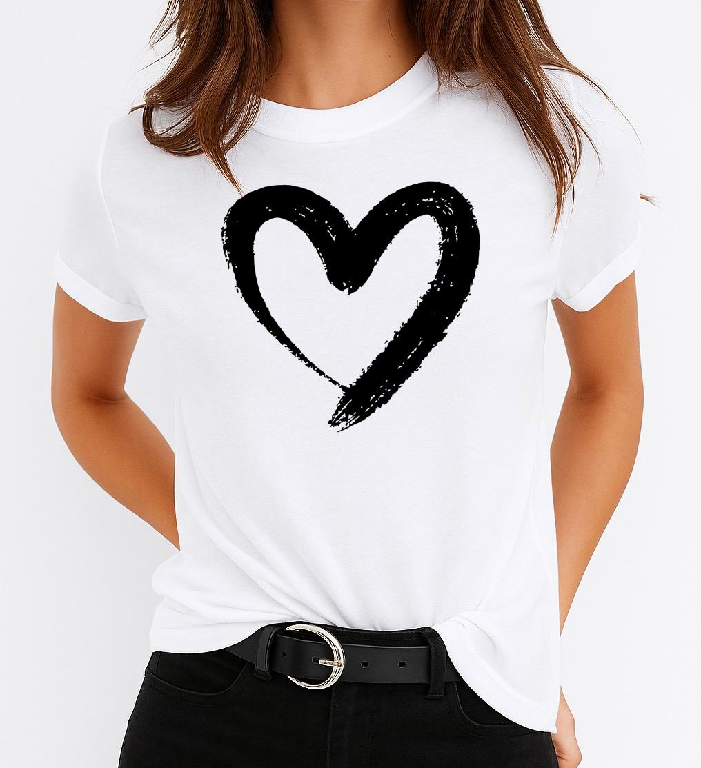 Tricou dama din bumbac 100% Black Heart 2