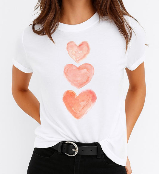 Tricou dama din bumbac 100% 3 Pink Heart