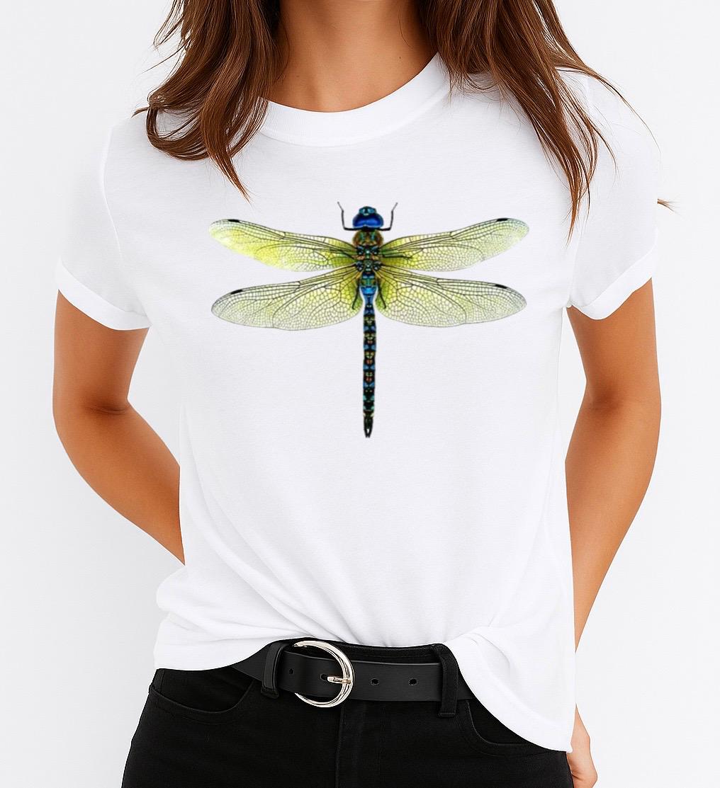 Tricou Alb Dama din Bumbac 100% - Libelula 3