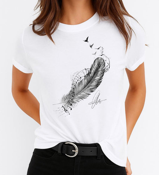 Tricou dama din bumbac 100% Black Petala