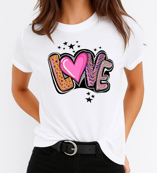 Tricou Dama Love Roz – Bumbac 100%