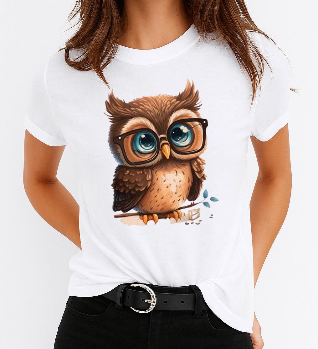 Tricou dama din bumbac 100% Nice Owl