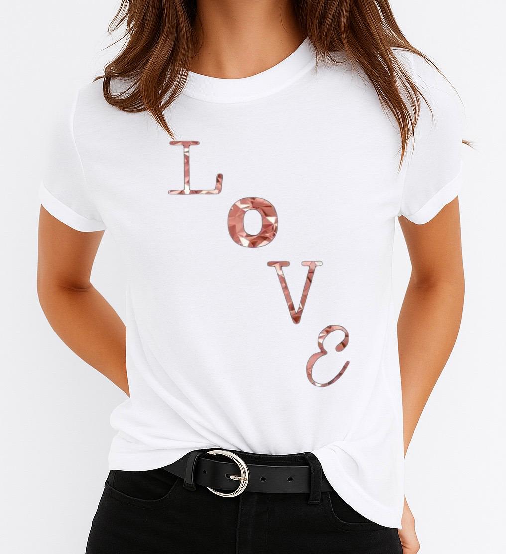 Tricou Dama LOVE Pink – Bumbac 100%