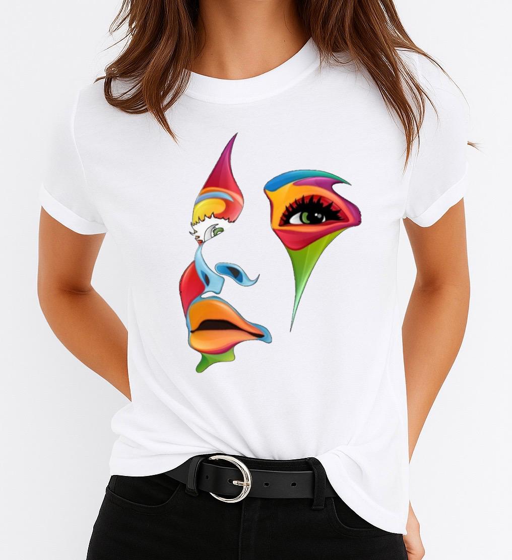 Tricou Dama Color Face – Bumbac 100%