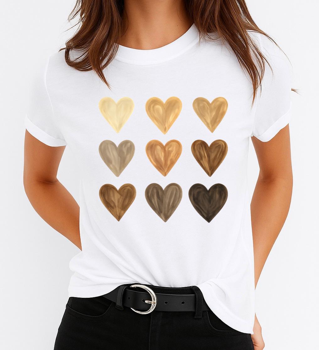 Tricou Alb Dama din Bumbac 100% - 9 Hearts 2