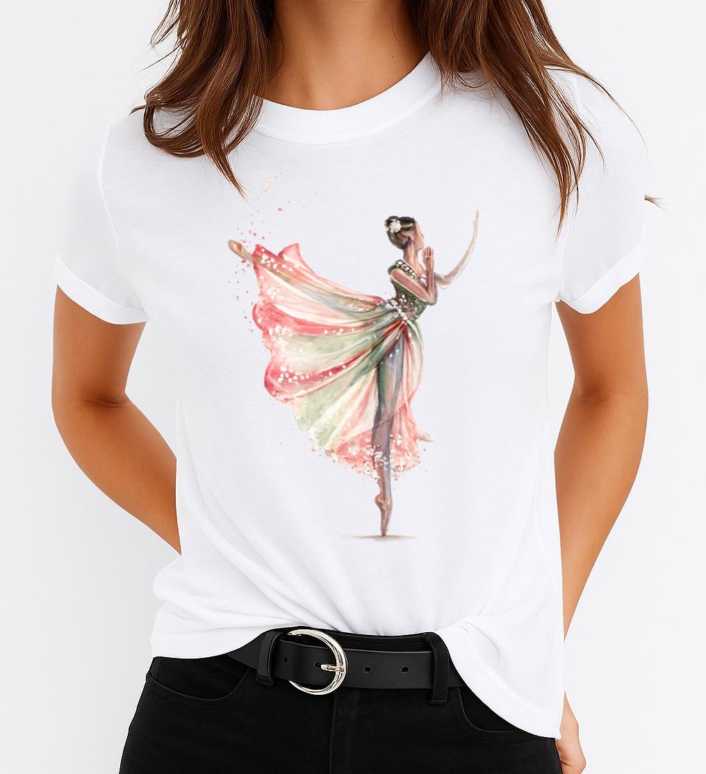 Tricou Alb Dama din Bumbac 100% - Dress