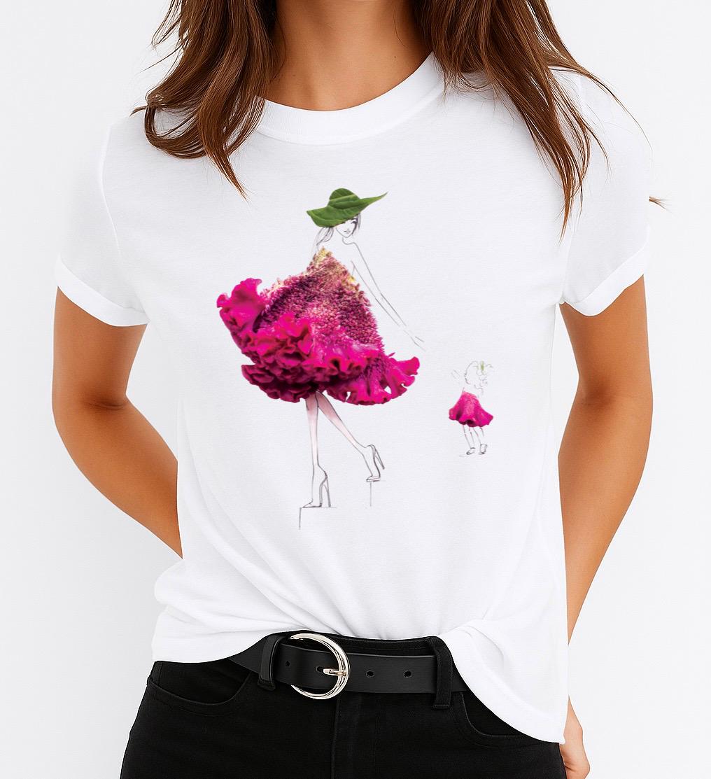 Tricou Alb Dama din Bumbac 100% - My Cute Girl
