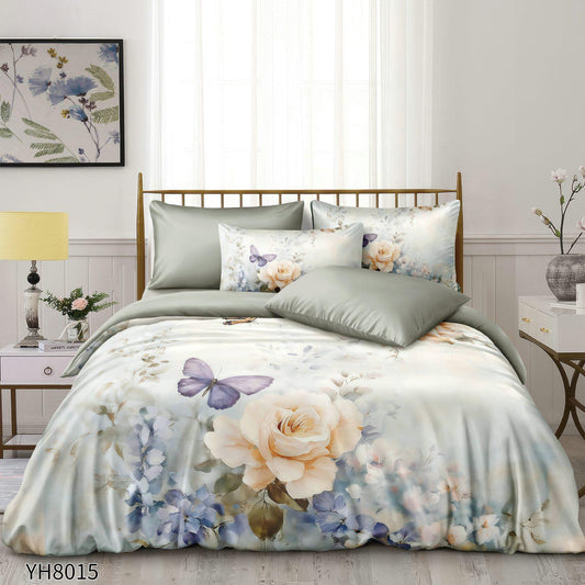 Lenjerie de pat dublu FINET, cu elastic, 4 piese F-545