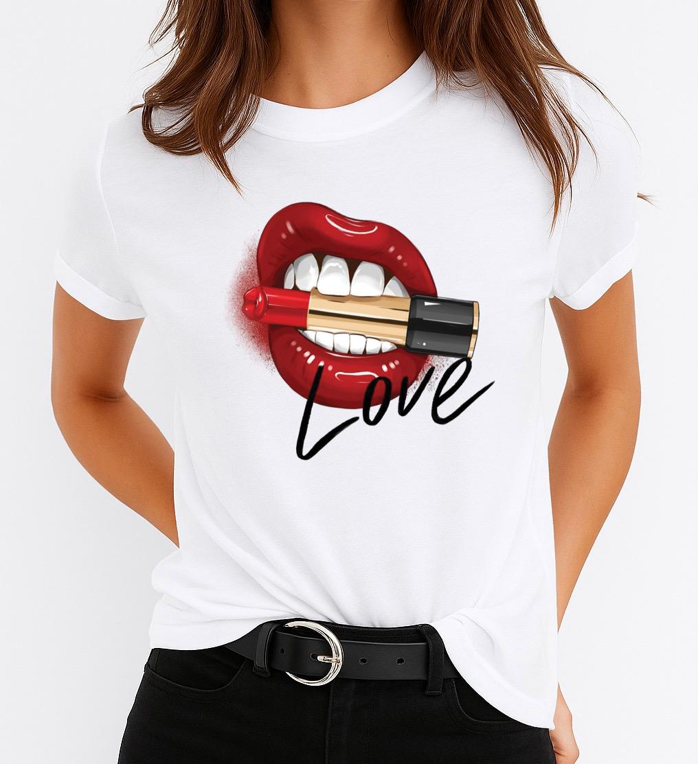 Tricou Dama Love Lips – Bumbac 100%