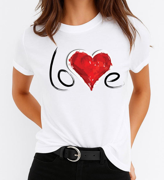 Tricou Dama Love Red – Bumbac 100%