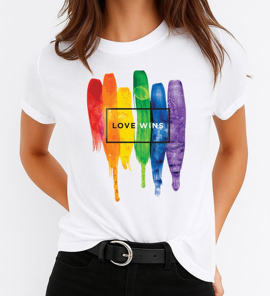 Tricou Dama Love Wins – Bumbac 100%