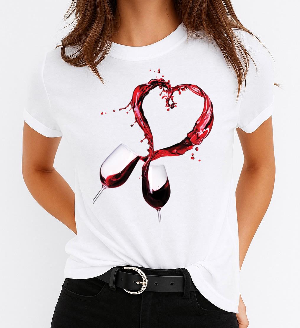 Tricou Dama Love Wine – Bumbac 100%