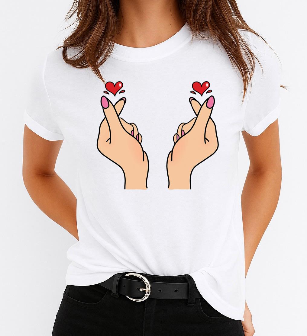 Tricou dama din bumbac 100% 2 Hands love