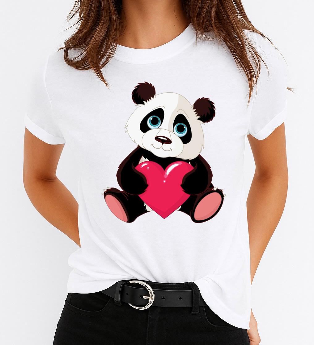 Tricou dama din bumbac 100% Panda Love