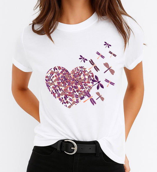 Tricou dama din bumbac 100% Roz Heart