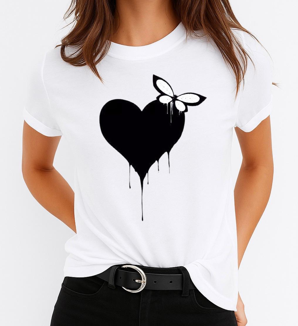 Tricou dama din bumbac 100% Black Heart