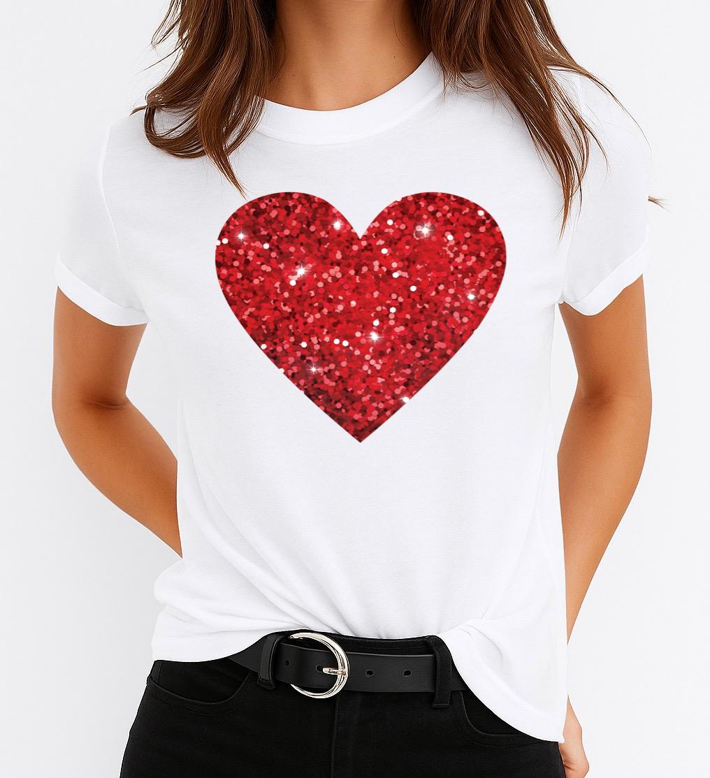 Tricou Alb Dama din Bumbac 100% - Red Heart 3 - MonCherie