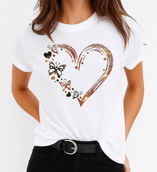 Tricou dama din bumbac 100% Heart Butterfly